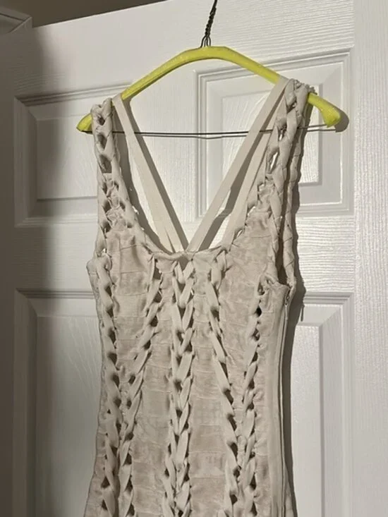 Herve Leger Cream Mini Dress - Picture 6 of 14